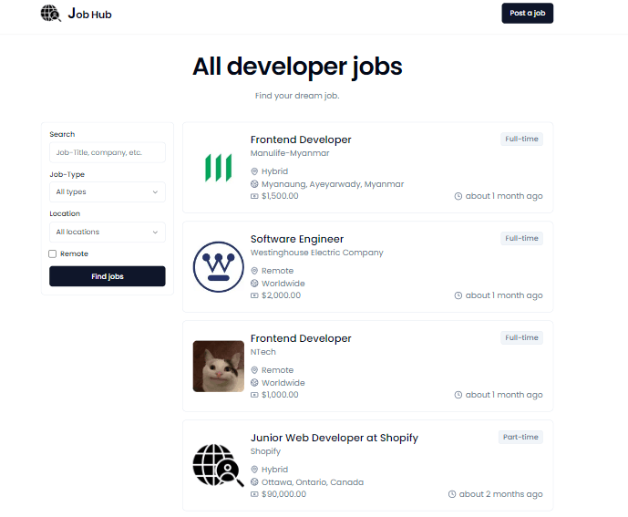 Job Hub preview